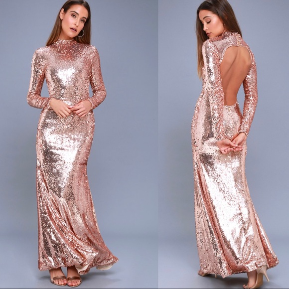 backless sequin maxi dress